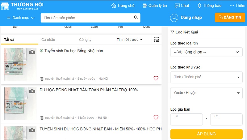 Tổng quan về Thuonghoi.vn - Trang web dang tin mien phi