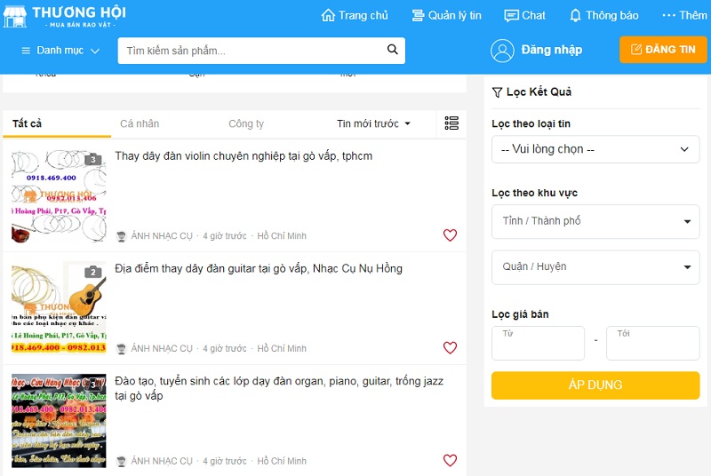 Tìm Kiếm Thông Tin Mua Bán Trên Thuonghoi.vn